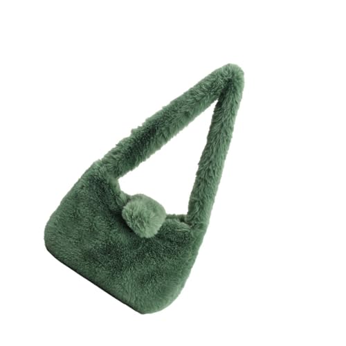 BESPORTBLE Plüsch Schultertasche Damen Handtasche Grün Komfortabel und Modisch für Alltag Shopping Reisen und Freizeit von BESPORTBLE