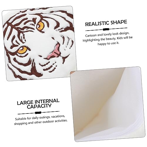 BESPORTBLE Plüsch Umhängetasche Weißer Tiger Kuscheliger Messenger Bag Niedliche Schultertasche mit Münzfach für Jungen und Mädchen Geschenkidee für Teens von BESPORTBLE