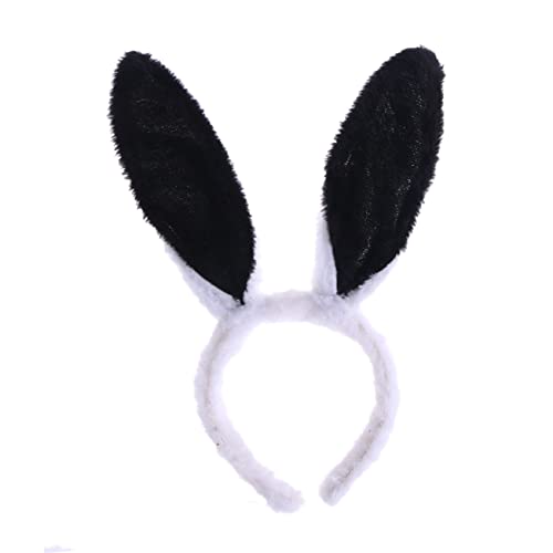 BESPORTBLE Plüsch-haarbänder Mit Hasenohren Hasen-stirnband Aus Fleecestoff Weiß Und Schwarz Für Junge Mädchen Kleinkinder Jugendliche Und Erwachsene von BESPORTBLE