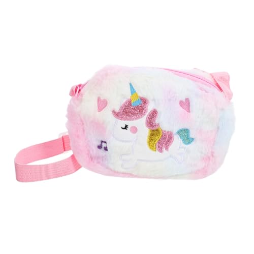 BESPORTBLE Plüsch-umhängetasche Mit Einhornmotiv Für Mädchen Cartoon-Design Aufbewahrungstasche Für Armbänder Halsketten Münzen Und Kleinigkeiten Tragbar Und Praktisch von BESPORTBLE