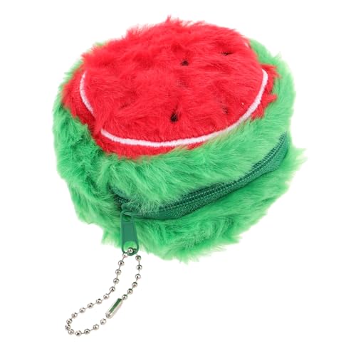 BESPORTBLE Plüsch Geldbörse Für Damen in Wassermelonenform Münzbörse Mit Schlüsselanhänger Süße Brieftasche Für Junge Mädchen Und Teenager Kleine Tasche Zum Halten Von Karten Und von BESPORTBLE