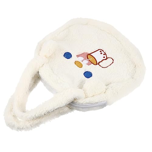 BESPORTBLE Plüschbärenhandtasche Make-up-Tasche Arbeitstaschen Für Damen Einkaufstasche Mädchen Geldbörsen Frauentasche Tragbare Tasche Damen Tragetaschen Reise-Aufbewahrungstasche Weiß von BESPORTBLE