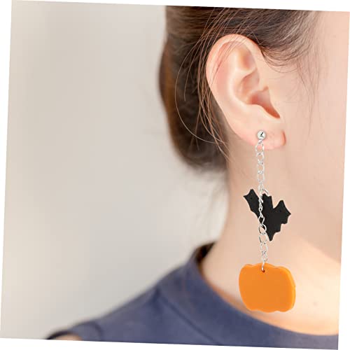 BESPORTBLE Polymer Clay Halloween Ohrringe mit Fledermaus und Kürbisdesign Leichte Dangle Ohrringe Schmuck für Party Festival und Alltag Originelles Accessoire für Halloween Kostüme von BESPORTBLE