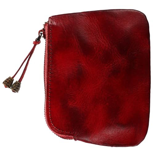 BESPORTBLE Mini Geldbeutel Für Damen Münzbörse Retro Rindsleder Kleine Tragbare Portemonnaie Mit Münzfach Für Kleingeld Bargeld von BESPORTBLE