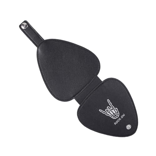 BESPORTBLE Pu Leder Plektrum Tasche Gitarren Pick Organizer Tragbare Plectrum Wallet für Gitarre Ukulele Bass Praktische Aufbewahrungstasche Schwarz von BESPORTBLE