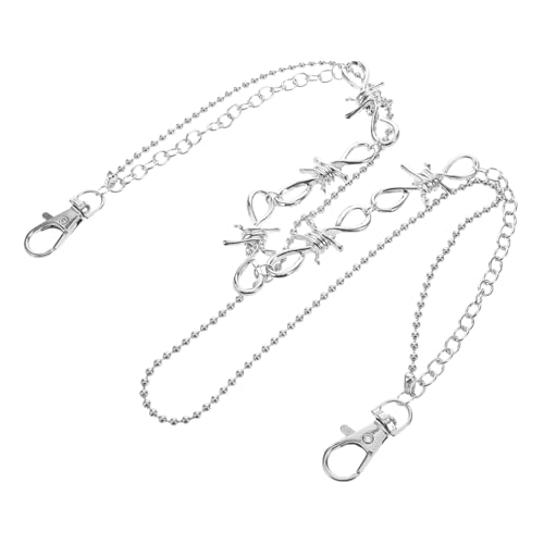 BESPORTBLE Punk Hosenkette mit Dornenanhänger und Quasten Robuste Metallkette für Jeans Vielseitige Taillenkette für Herren und Damen Modisches Streetwear Accessoire von BESPORTBLE