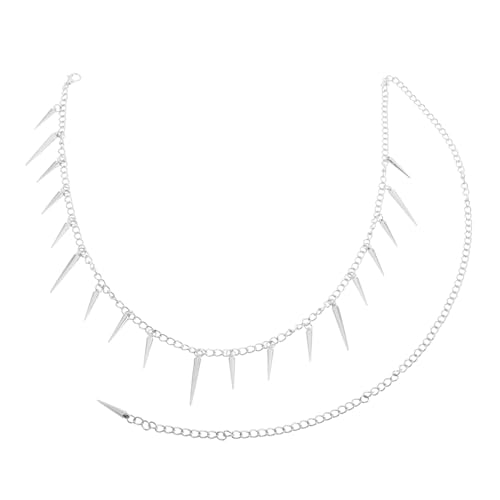 BESPORTBLE Punk Hüftkette aus Zinklegierung Verstellbare Spitze Nietenverzierung Hip hop Körperkette für Damen und Mädchen Modische Hosenkette Edgy Accessoire von BESPORTBLE