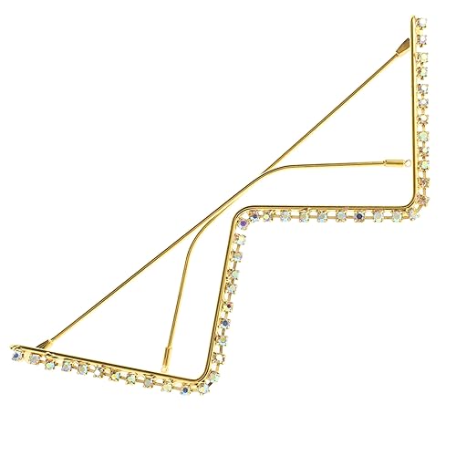 BESPORTBLE Punk Rhinestone Brillengestell Für Damen Dekoratives Halbrundes Brillengestell Für Partys Farbige Glitzernde Brille Als Requisite Für Besondere Anlässe von BESPORTBLE