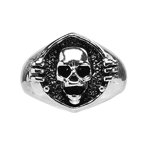 BESPORTBLE Punk Schädelring Herren Alloy Retro Vintage Schmuck Halloween Party Stilvoll Robust von BESPORTBLE