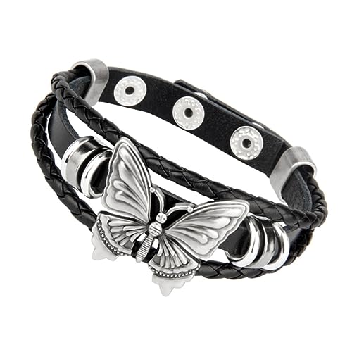 BESPORTBLE Gothic Punk Armband Schmetterlingsmotiv Passend Für Damen Und Herren Modisches Accessoire Für Jahresfeiern Und Geburtstage Haltbar Und Angenehm Zu Tragen von BESPORTBLE