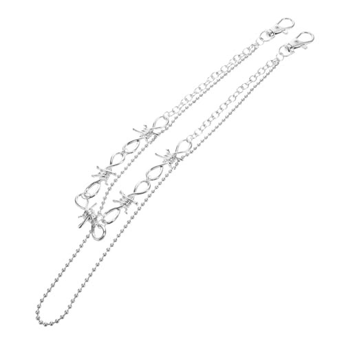 BESPORTBLE Punk Taillenkette mit Dorn Anhänger und Quasten Robuste Metall Gürtelkette für Jeans Vielseitige Hose Kette für Männer und Frauen im Hip Hop Streetstyle von BESPORTBLE