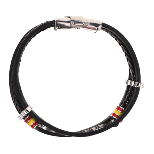 BESPORTBLE Punk inspiriertes Herrenarmband Mehrlagig Verstellbar aus PU Material mit Gitarrenmotiv Rocker Schmuck für Musikliebhaber Konzert und Party für Freund von BESPORTBLE