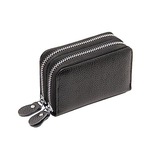 BESPORTBLE Geldbörse Mit RFID-Schutz Steckfächer Und Reißverschlüssen Aus Echtem Für Herren Und Damen Mit Münzfach Und Schlitz von BESPORTBLE