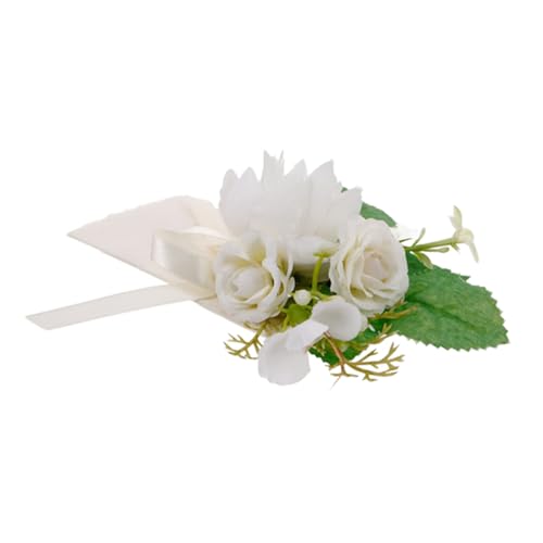 BESPORTBLE Realistische Künstliche Ansteckblume Weiße Corsage Leicht und Sicher Handgefertigt für Hochzeit Bräutigam und Brautjungfern Vielseitiges Hochzeitsaccessoire von BESPORTBLE