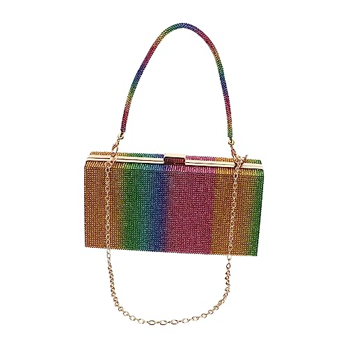 BESPORTBLE Regenbogen -Strassbeutel Mini -Geldbörse Crossbody -Handy -Geldbörse Taschen für Frauen Teenager-Mädchen-Tasche modische Tasche mode frau geldbörse Damen Umhängetasche Metall Bunt von BESPORTBLE