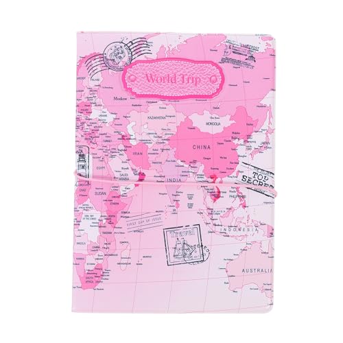 BESPORTBLE Reisepasshülle Im Kartendesign Reisedokumentenhalter Mit Weltkarte Robustes Material Passgeschützt Wiederverwendbar Für Damen Und Herren von BESPORTBLE