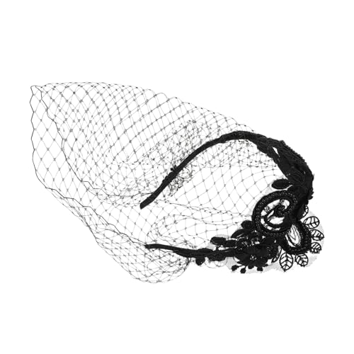 BESPORTBLE Schwarzer Netzschleier-fascinator Mit Strass-verzierungen Für Braut-hochzeit Und Teeparty Jahre Retro-stil Stirnband Für Kopfbedeckungen Und Frisuren von BESPORTBLE
