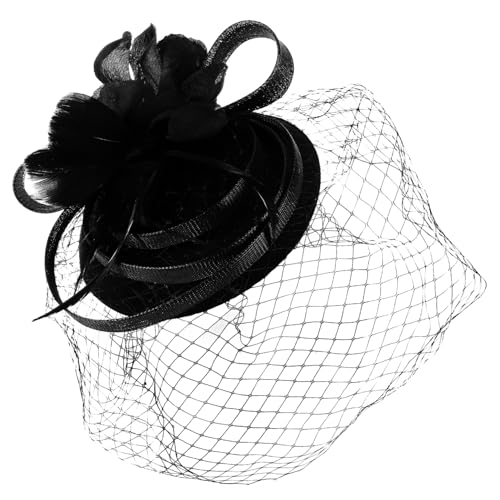 BESPORTBLE Retro Brauthaarzubehör Braut Stirnband Haarschmuck Für Die Braut Bankett Haarschmuck Für Damen Mesh-hut Hüte Frauen Kopfschmuck Party Haar-fascinator Schwarz Stoff BESPORTBLE Retro Brauthaarzubehör Braut Stirnband Haarschmuck Für Die Braut Bankett Haarschmuck Für Damen Mesh-hut Hüte Frauen Kopfschmuck Party Haar-fascinator Schwarz Stoff von BESPORTBLE