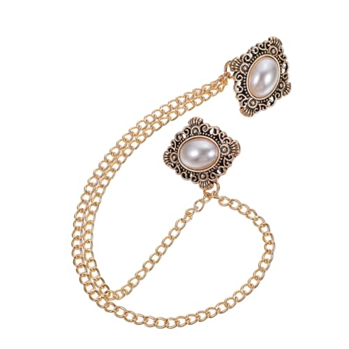 BESPORTBLE Retro Brosche Für Herren Im Vintage Goldene Anstecknadel Mit Hängender Kette Business Anzug Broschennadel Für Pullover Modisches Accessoire von BESPORTBLE