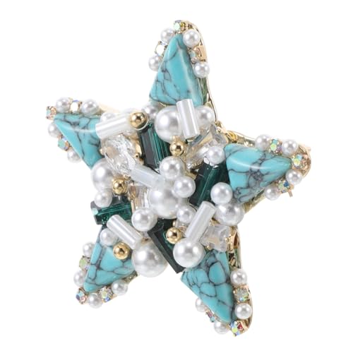 BESPORTBLE Brosche Pin Ornament Stilvolle Perle Revers Stern Pins Clip Frauen Kleidung Zubehör Für Kleider Hüte Rucksäcke Kleidung Retro Brosche von BESPORTBLE