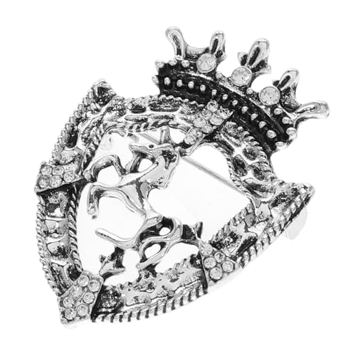 BESPORTBLE Retro Herren Anstecknadel Krone Brosche mit Strassstein Vintage Pferde Abzeichen aus Zinklegierung Elegante Anzugbrosche für Formelle Kleidung Langlebiges Design Modisches von BESPORTBLE