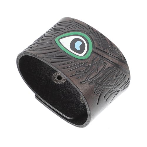 BESPORTBLE Retro Herren Armband Rindsleder Breites Punk Armband für Männer Handgefertigter Schmuck mit Einzigartigem Design für Partys Besondere Anlässe Hautfreundliches Material Perfektes von BESPORTBLE