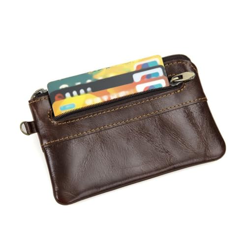 BESPORTBLE Retro Herren Geldbörse Echtleder Mit Reißverschluss Multifunktionale Geldtasche Handtasche Und Münzbeutel in Schokoladenfarbe Für Geschäft Und Freizeit von BESPORTBLE