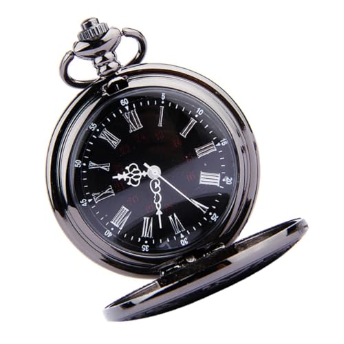 BESPORTBLE Retro Klassische Runde Taschenuhr mit Dualer Anzeige Römischen und Arabischen Ziffern Verarbeitung Dünne Kette Langlebig und Stilvolles für Herren und Damen von BESPORTBLE