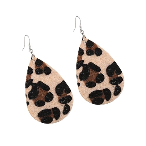 BESPORTBLE Retro Leopard Ohrringe für Damen Tropfenform Kunstleder für Partys oder Unverwechselbares Design für Look von BESPORTBLE