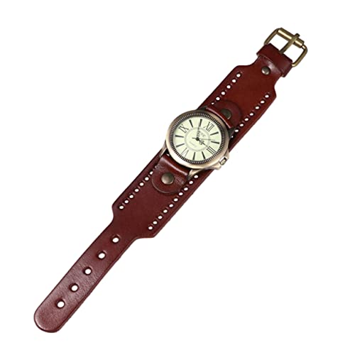 BESPORTBLE Retro-Stil Armbanduhr Aus Echtem Rindsleder Quarzarmbanduhr Mit Römischen Buchstaben Damen Armbanduhr Vintage-Stil Uhr Für Freizeit Und Dekor Dunkel Kaffee BESPORTBLE Retro-Stil Armbanduhr Aus Echtem Rindsleder Quarzarmbanduhr Mit Römischen Buchstaben Damen Armbanduhr Vintage-Stil Uhr Für Freizeit Und Dekor Dunkel Kaffee von BESPORTBLE