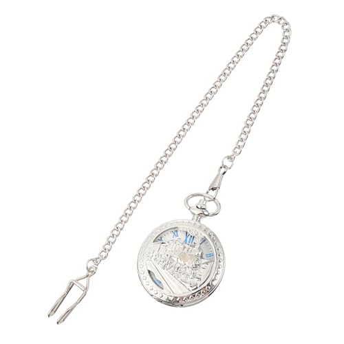 BESPORTBLE Retro Taschenuhr mit Kette Mechanische Anhänge Uhr im Vintage Design für Langlebigem Zinklegierungsmaterial Einzigartiges Hohles Muster von BESPORTBLE
