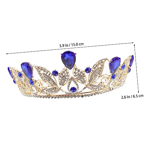 BESPORTBLE Retro Tiara Party Haarschmuck mit Kristallverzierung Barock Großer Braut Kopfschmuck für Damen bei Hochzeit Abschlussball und Festlichen Anlässen von BESPORTBLE