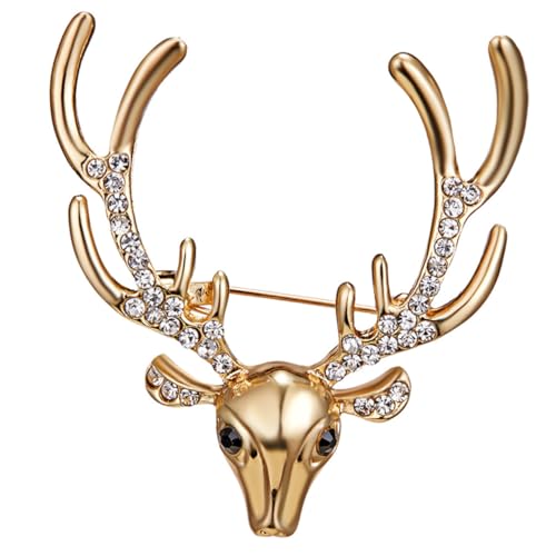 BESPORTBLE Rhinestone Elch Brosche Elch Kopf Anstecknadel Glänzend Verschleißfest Modisch Für Kleidung Geburtstag Valentinstag Accessoire von BESPORTBLE