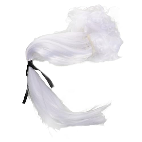 BESPORTBLE Richterperücke Cosplay Perücke Für Partys Männerperücke Aus Kunsthaar Weiß Lockiges Haar Für Auftritte Und Maskenbälle von BESPORTBLE