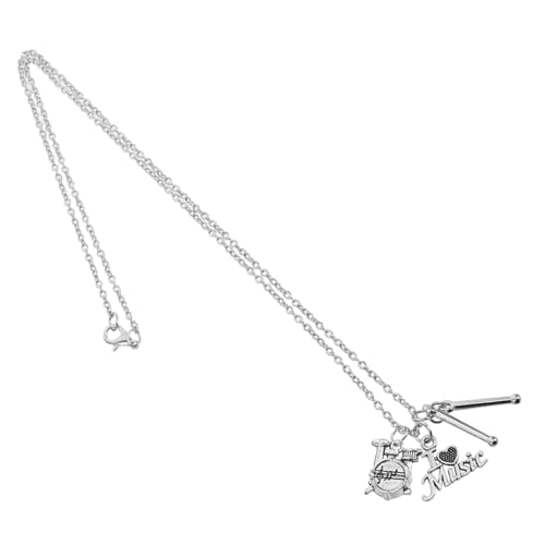 BESPORTBLE Rock Schlagzeuger Halskette aus Edelstahl Musikschmuck mit Detailliertem Drumset Anhänger Leicht und Ergonomisch für Musiker und Musikliebhaber Perfektes für Drummer und Fans von BESPORTBLE