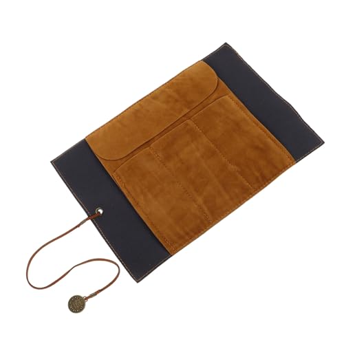 BESPORTBLE Retro Kunstleder Kosmetiktasche Aufrollbar Große Kapazität Make Up Organizer für Unterwegs Multifunktionales Federmäppchen Tragbare Schreibwaren Tasche von BESPORTBLE