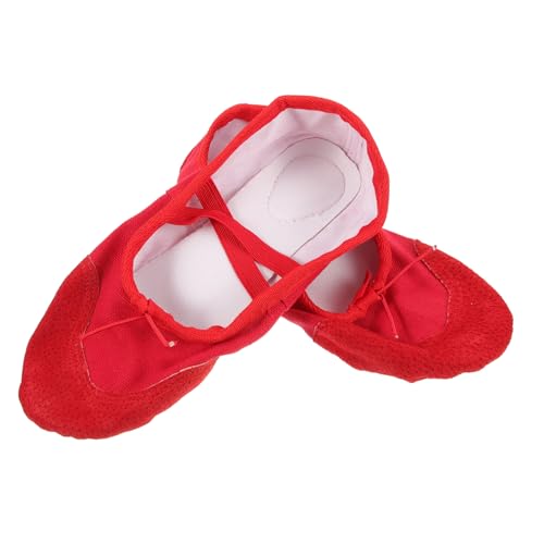 BESPORTBLE Rote Ballettschuhe mit Elastischem Band rutschfeste Gymnastikschuhe für Yoga und Tanz Weiche Sohle Langlebig Geeignet für Erwachsene von BESPORTBLE