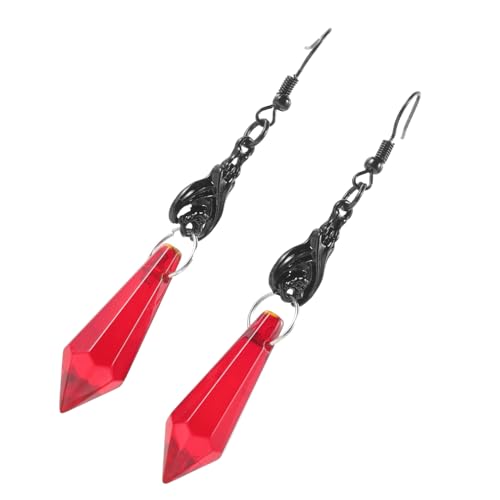 BESPORTBLE Rote Gothic Fledermaus Ohrringe Damen Crystal Anhänger Halloween Schmuck Leicht Langlebig Modisch Attraktiv Geschenkidee von BESPORTBLE