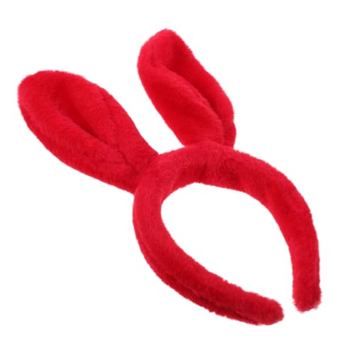BESPORTBLE Rote Hasenohren Stirnband Accessoires Rote Spitze Hasenohren Hasenkostüm Dekorationen Hase Damen Cosplay Hasenohren Tier Realistische Hasenohren Hasenohren Haarband Plüsch von BESPORTBLE