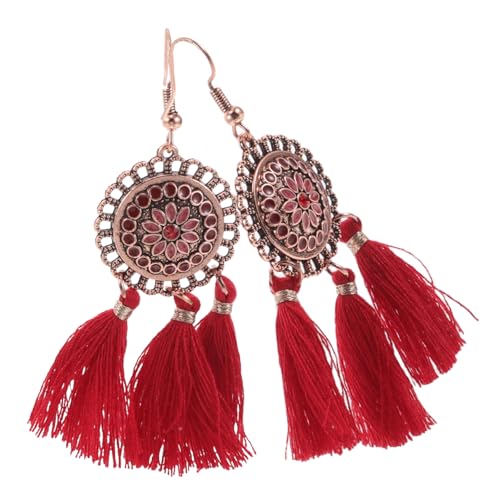 BESPORTBLE Rote Quasten Ohrringe Ethno Stil Leichte Ohrhänger für Frauen Boho Design Legierung Festliche Silvester Schmuckstücke für Party Hochzeit und Festliche Anlässe BESPORTBLE Rote Quasten Ohrringe Ethno Stil Leichte Ohrhänger für Frauen Boho Design Legierung Festliche Silvester Schmuckstücke für Party Hochzeit und Festliche Anlässe von BESPORTBLE