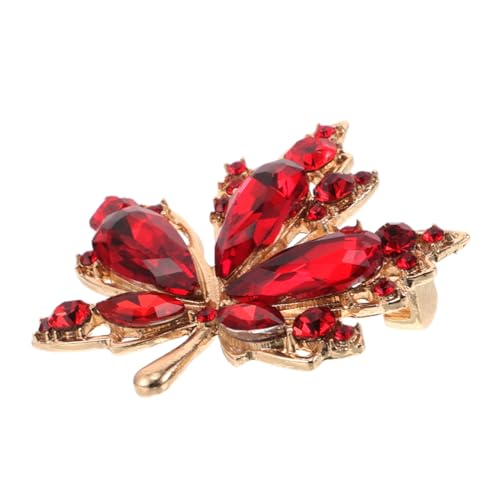 BESPORTBLE Roter Ahornblatt-broschen-anstecker aus Legierung Eleganter Herbst-schmuck für Damen Vielseitiger Brust-pin für Formelle Anlässe und Alltag Verhindert Kleidungsrutschen Kompakt und von BESPORTBLE