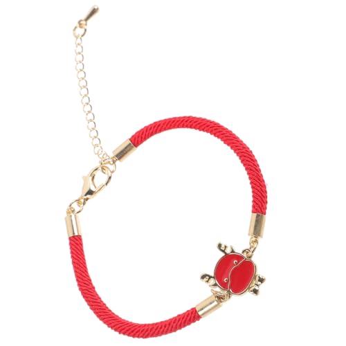 BESPORTBLE Rotes Geflochtenes Armband mit Drachenanhänger Glücksbringer Schmuck für Damen Langlebiges Rotes Seil Modisch und Elegant als zu Weihnachten und Neujahr von BESPORTBLE