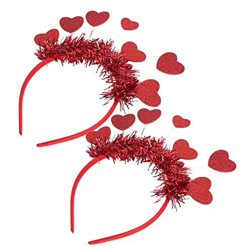 BESPORTBLE Rotes Herz-Stirnband 2er Set - Glitzernde Liebes Antennen Für Valentinstag Und Partys Herzförmiger Haarreifen Für Frauen Ideal Für Romantische Anlässe Und Feierlichkeiten von BESPORTBLE