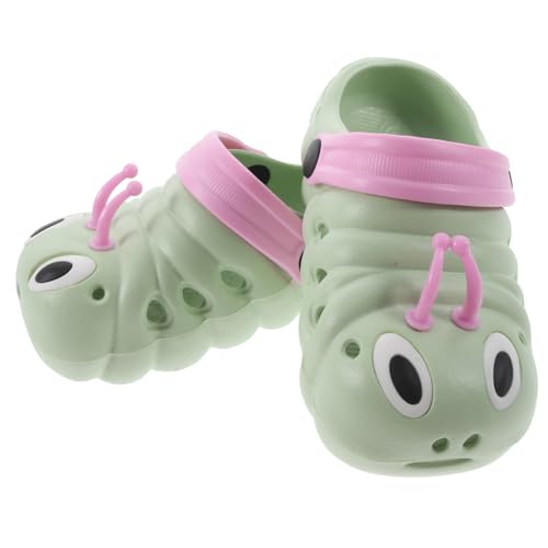 BESPORTBLE Sandalen Grün Cartoon Strand Hausschuhe Rutschfeste Geschlossene Zehen Badeschuhe für Jungen und Mädchen Leichte Hautfreundliche Sommerschuhe von BESPORTBLE