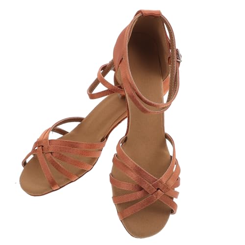 BESPORTBLE Satin High Heels Damen Lateinische Tanzschuhe mit Schnürung Absatz Stilvolle Ballroom Schuhe für Bälle und Feierlichkeiten von BESPORTBLE