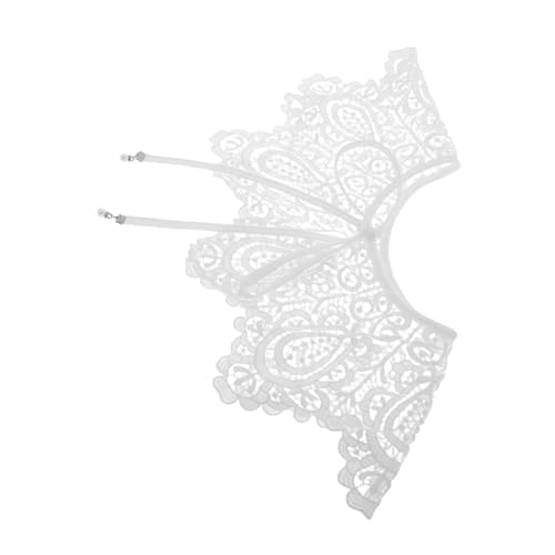 BESPORTBLE Schal dekorativer gefälschter Kragen falscher Hemdkragen Hemden mit gefälschtem Kragen Rüschenkragen am Hals Halbhemdkragen Kunstkragen Fake-Halsband für Mädchen Polyester Weiß von BESPORTBLE