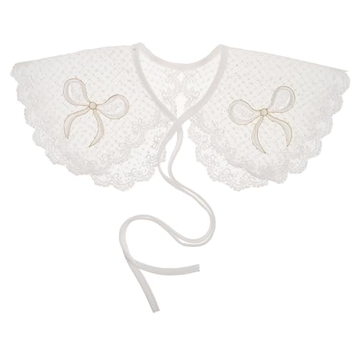 BESPORTBLE Faux-kragen Für Damen Abnehmbar Bestickter Mini-umhang Dekorative Halskrause Aus Baumwolle Schützt Sonne Geeignet Für Partys Verabredungen Und Alltag von BESPORTBLE