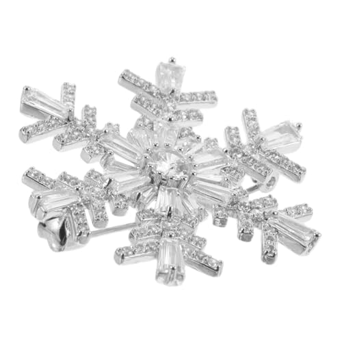 BESPORTBLE Schicke Schneeflocken brosche mit Funkelnden Strasssteinen Leichte Anstecknadel für Damen und Herren Modisches Accessoire für Weihnachten Hochzeit Party Vielseitig für Anzüge von BESPORTBLE