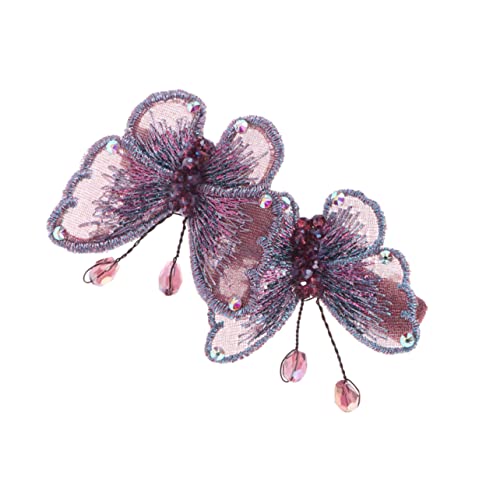 BESPORTBLE Schmetterling Haarspange Mit Stickerei Und Kristallen Friseur Haarclip Für Frauen Elegante Haarklammer Für Festliche Anlässe Und Alltag von BESPORTBLE