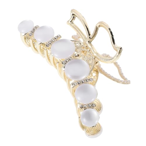 BESPORTBLE Schmetterling Haarklammer Für Damen Legierungsspange Mit Perle Und Glasornament Haarschmuck Für Dünnem Haar Schickes Accessoire Stabil Und Tragbar von BESPORTBLE